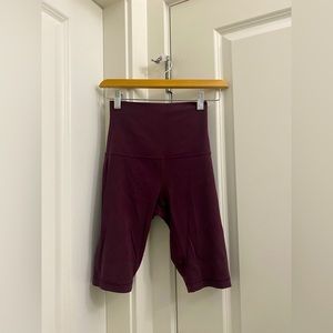 Super high rise maroon align biker shorts 10”